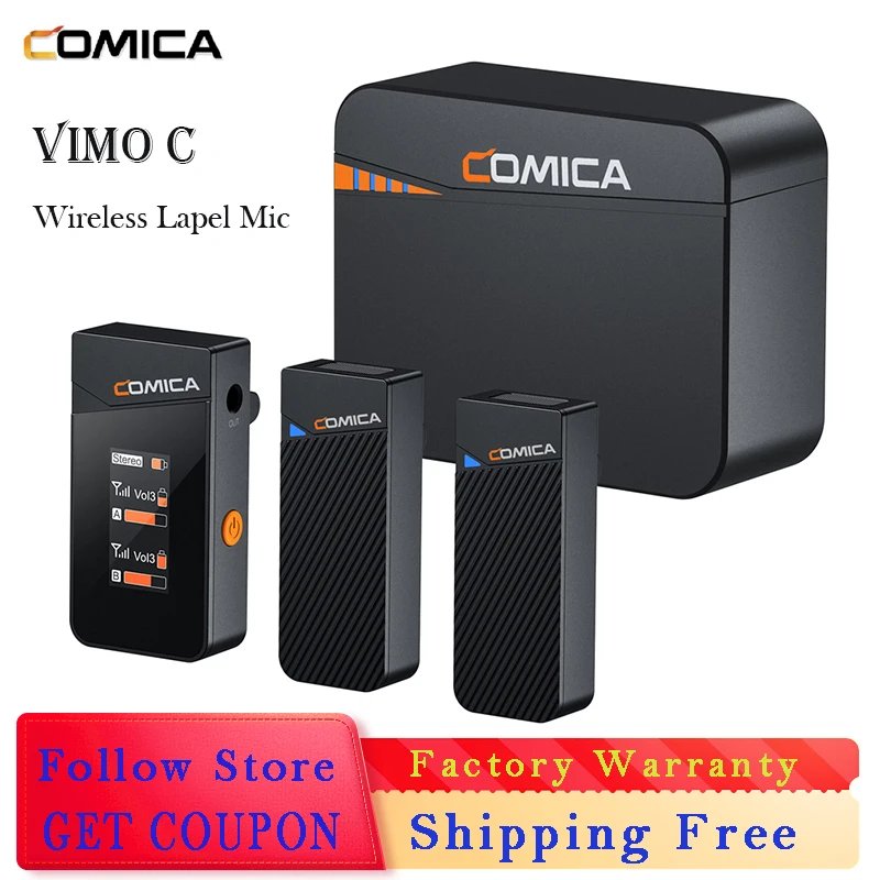 

Comica Vimo C Professional 2.4G Dual-Channel Mini Wireless Microphone For DSLR Camera iPhone Smartphone Laptop Lightweight