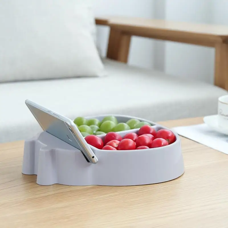 

1pc Creative Shape Bowl Perfect for Seeds Nuts and Dry Fruits Storage Box Plate Home Dish Organizer with Phone Holder