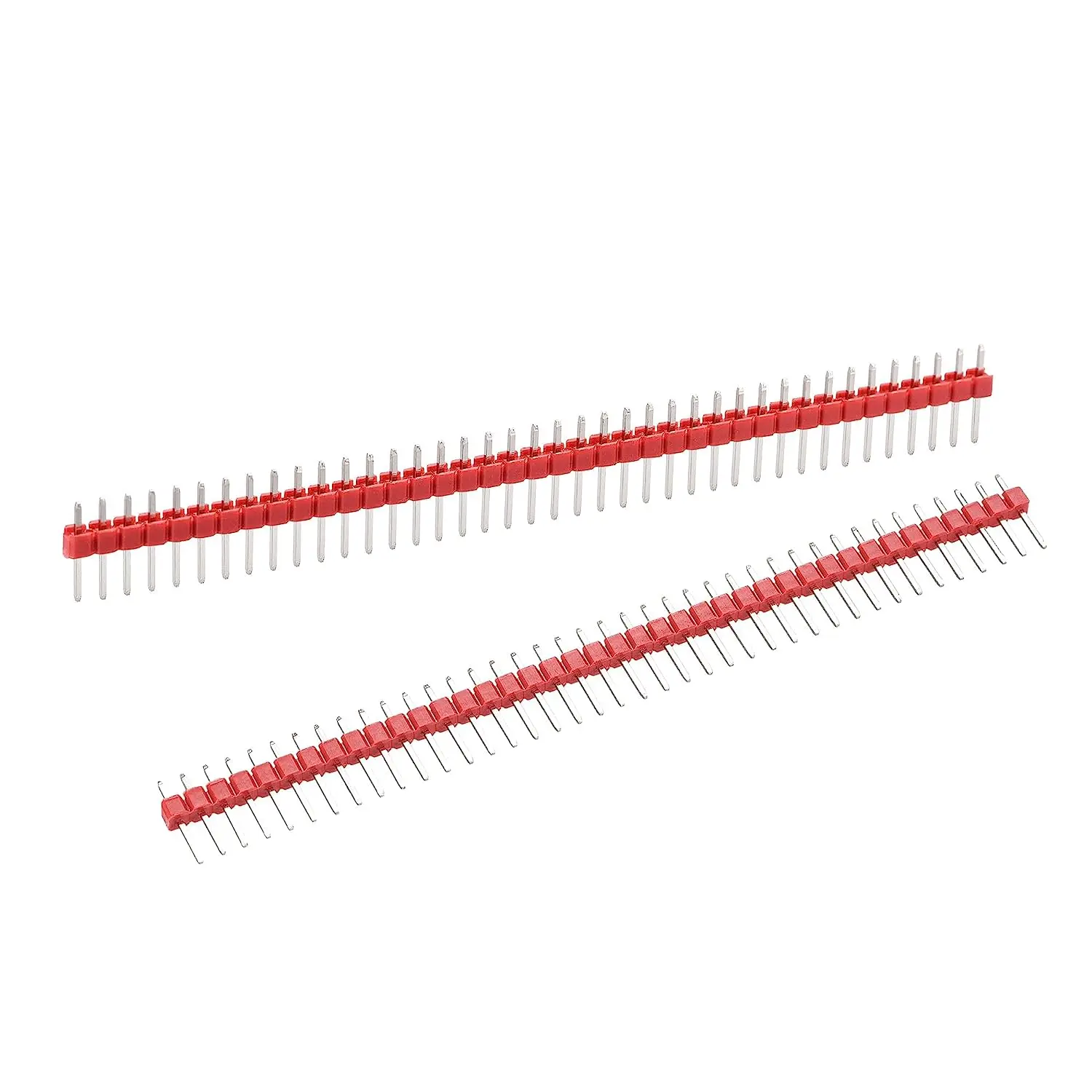 

Keszoox 10pcs Male Pin Header,40 Pin 2.54mm Straight Single Row Breakable Header Connector PCB Pin Strip,Red