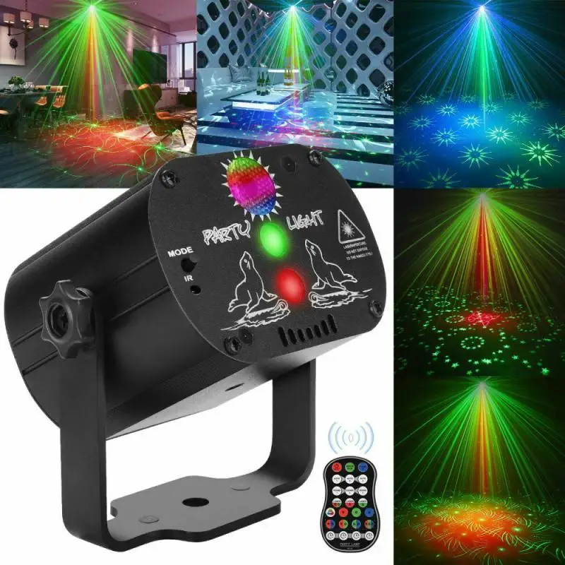 

Usb Charging Projection Lamp 1pc Rotating Laser Stage Light 60 Patterns Party Disco Light Indoor Led Atmosphere Lamp 3.7v Rgb