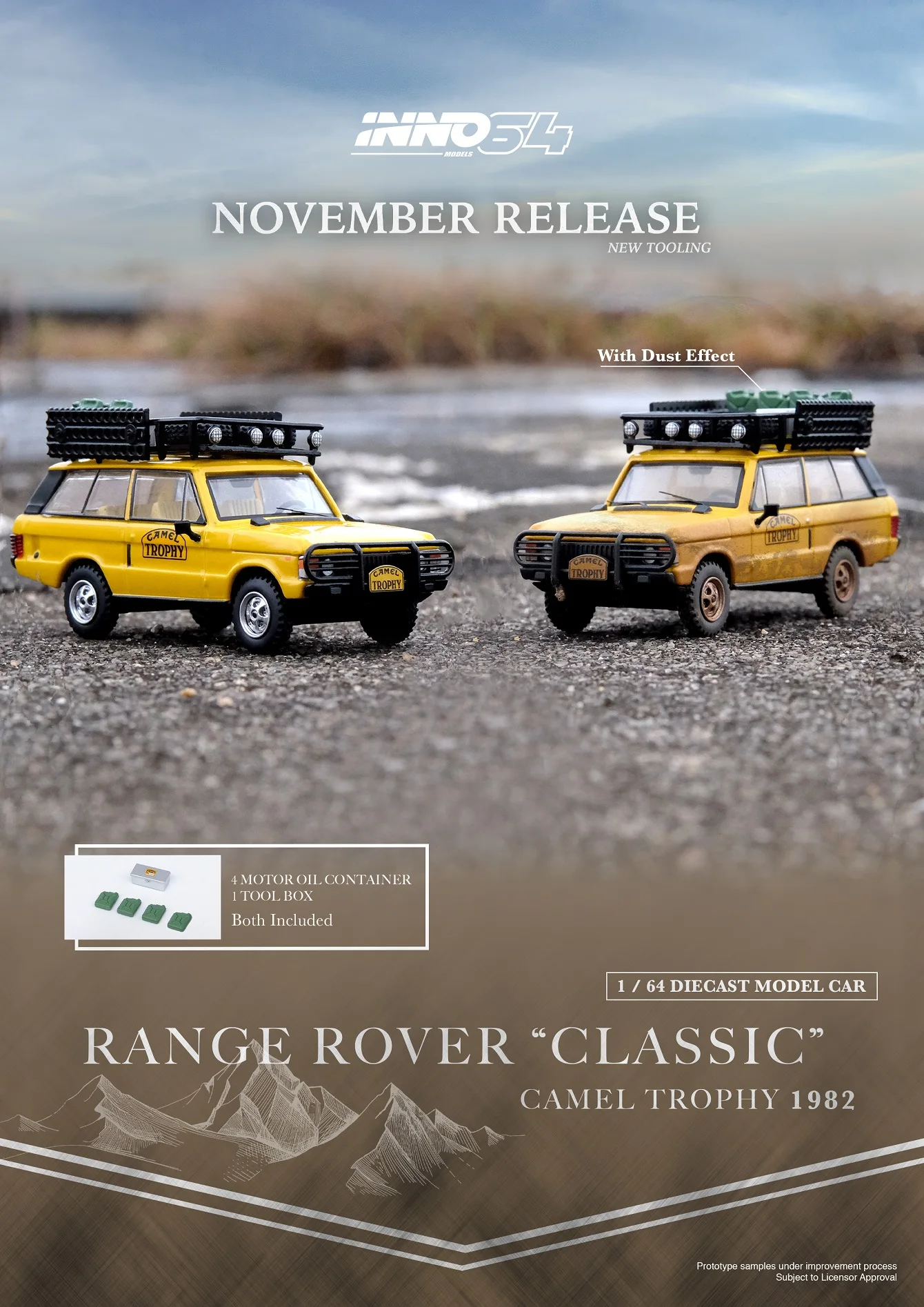 

INNO 1/64 RANGE ROVER CLASSIC Кубок с верблюдом 1982 литая модель автомобиля