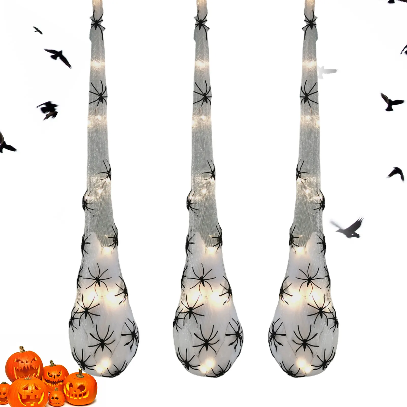 

Декоративные светодиодсветодиодный Светильники На Хэллоуин, подвесной светящийся паук, внешнее домашнее платье