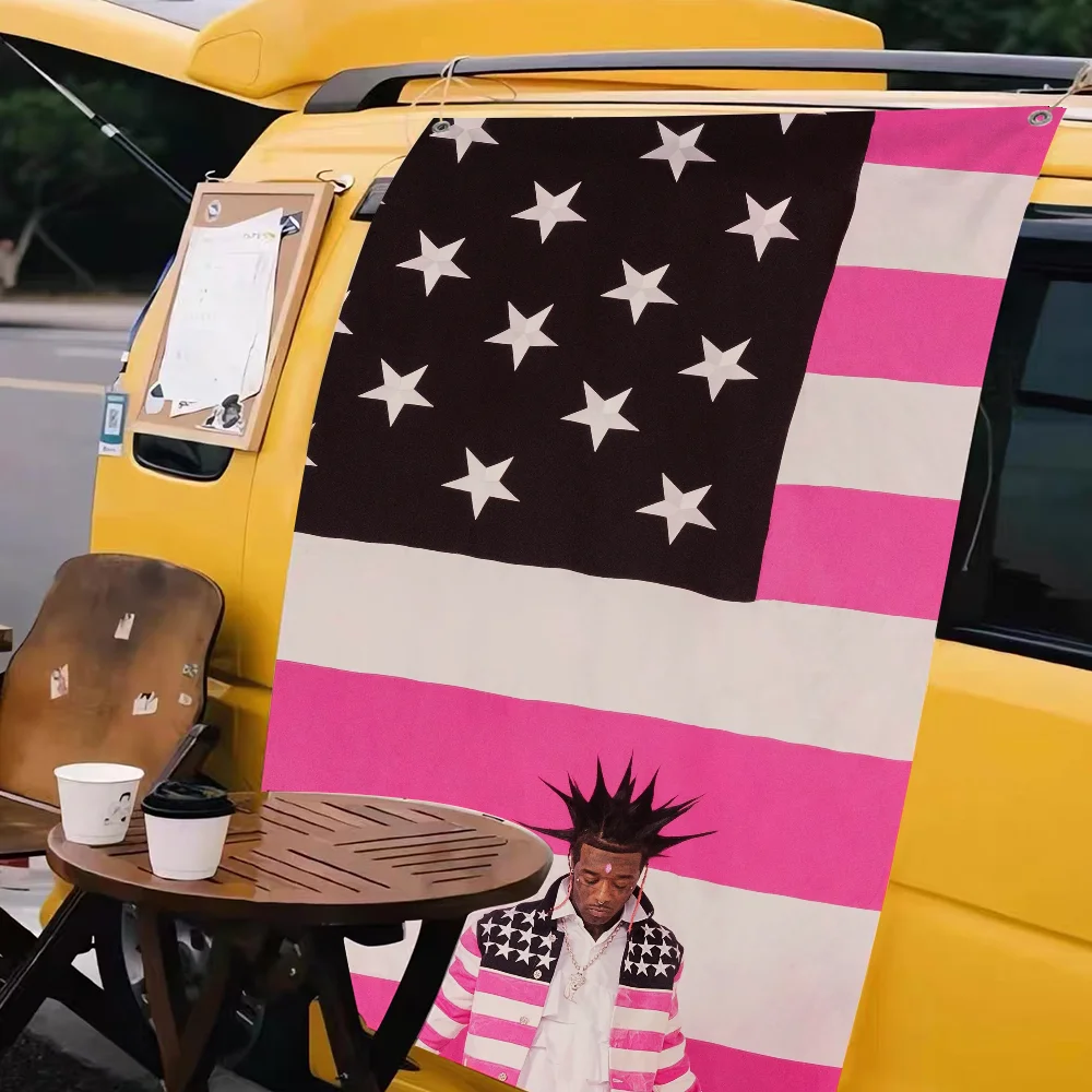 Рэпер Lil U-Uzi Vert розовая лента флаг для настенного баннера украшения домашний