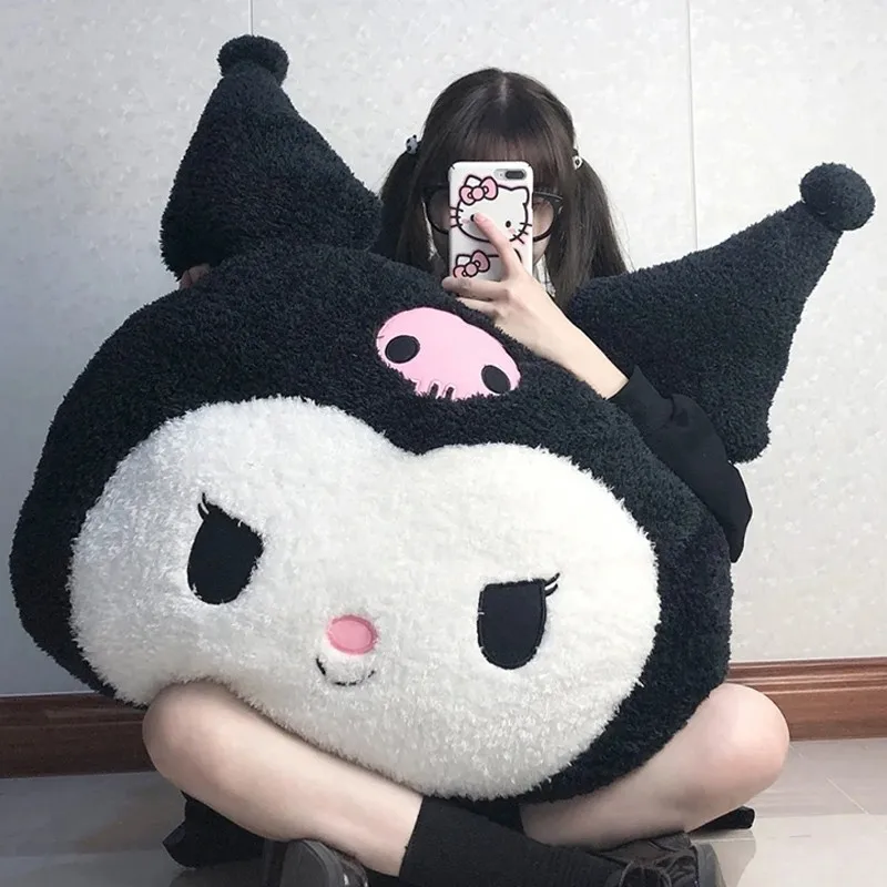 

Большая плюшевая подушка Sanrio Kuromi Melody, подушка, милая мультяшная кукла, диван, День Святого Валентина, милые подарки для девушки на день рожде...