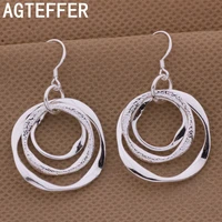 agteffer 925 sterling silver round earring charm for women fashion exquisite jewelry valentines day gift