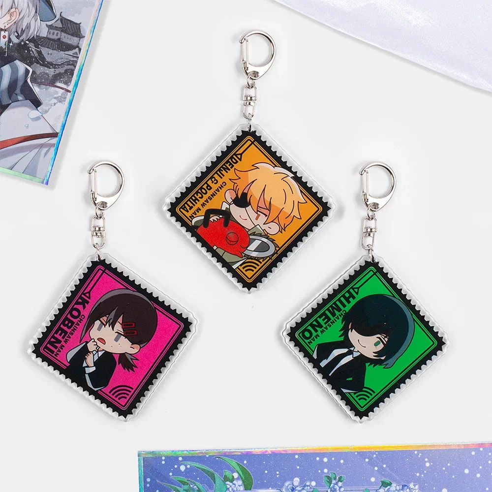 Фигурка аниме Denji Pochita Hayakawa Aki Makima брелок для ключей модный HD узор акриловый модная