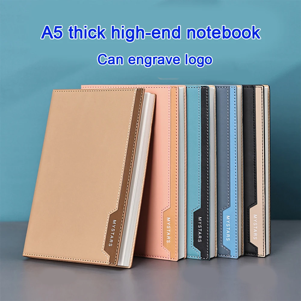 (Бесплатная гравировка логотипа) Простой студенческий блокнот формата А5, протоколы деловых встреч, кожаный блокнот, дневник, 128 листов, 256 страниц