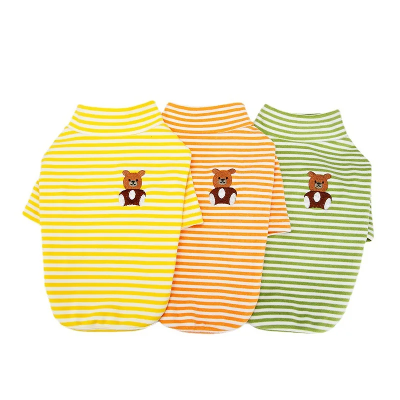 

Dog Turtleneck Strips Bottoming Shirt Pet Clothes For Small Dogs Cat Chihuahua Teddy T-shirt Puppy Sweatshirt Pets Pullover Coat