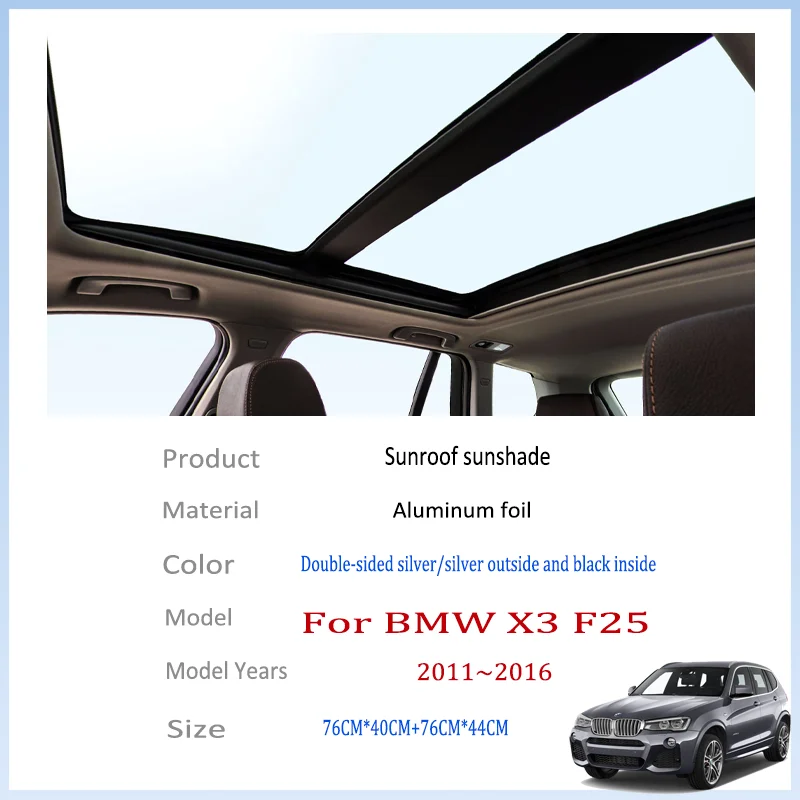 Фото Для BMW X3 F25 2011 ~ 2016 2013 2015 MK2 Автомобильные солнцезащитные козырьки на крыше, солнцезащитный козырек, защита от УФ-лучей, теплоизолирующие аксессуары №2