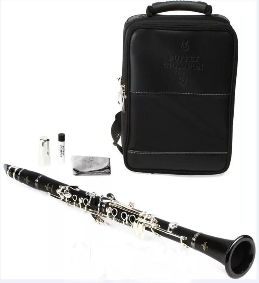 Студенческий кларнет с никелированными ключами в комплекте-мундштук и жесткий чехол с плюшевой подкладкой
