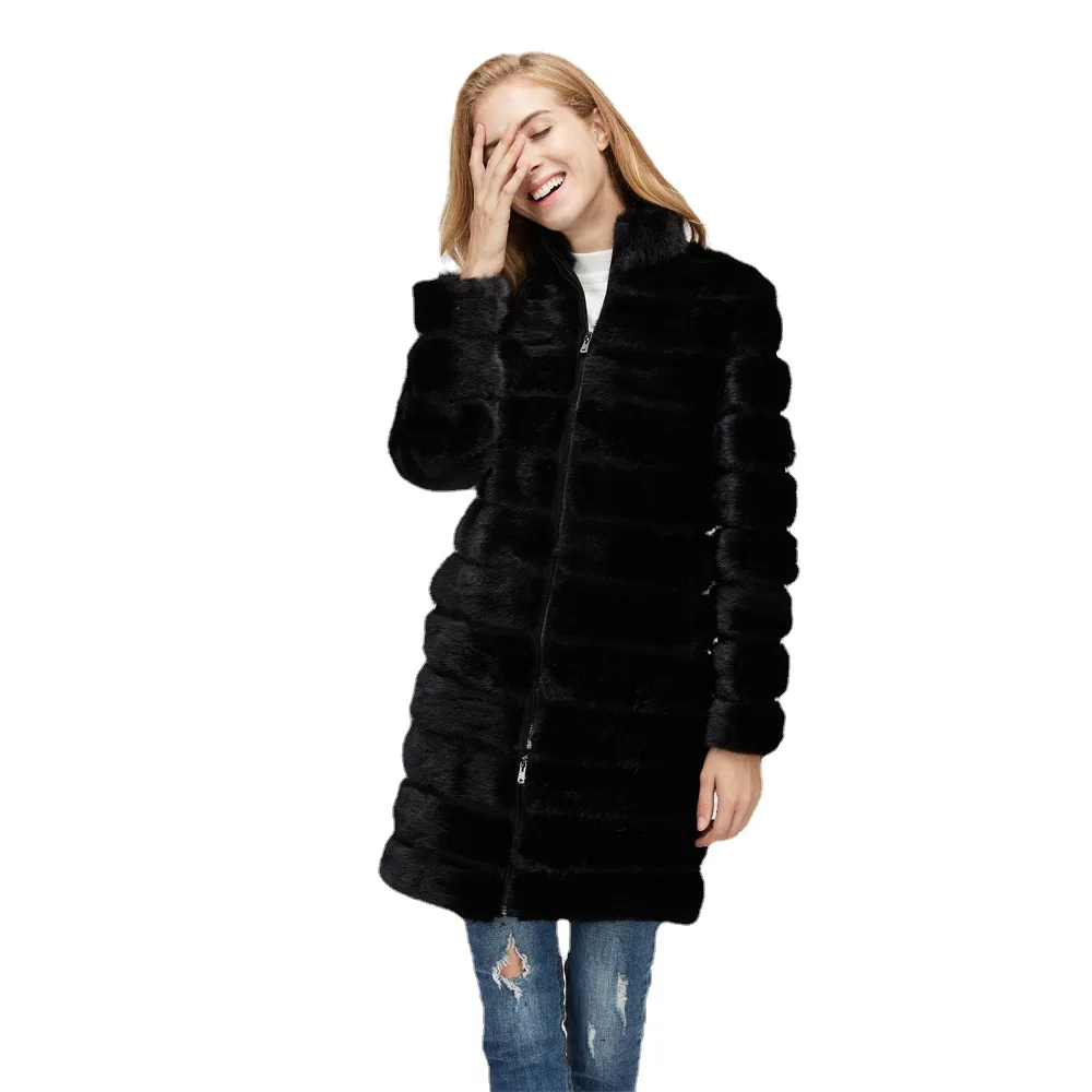 Fur Coat Women Autumn and Winter Warm Fur Faux Fur Mid-Length Coat Women Winter Coat Women
