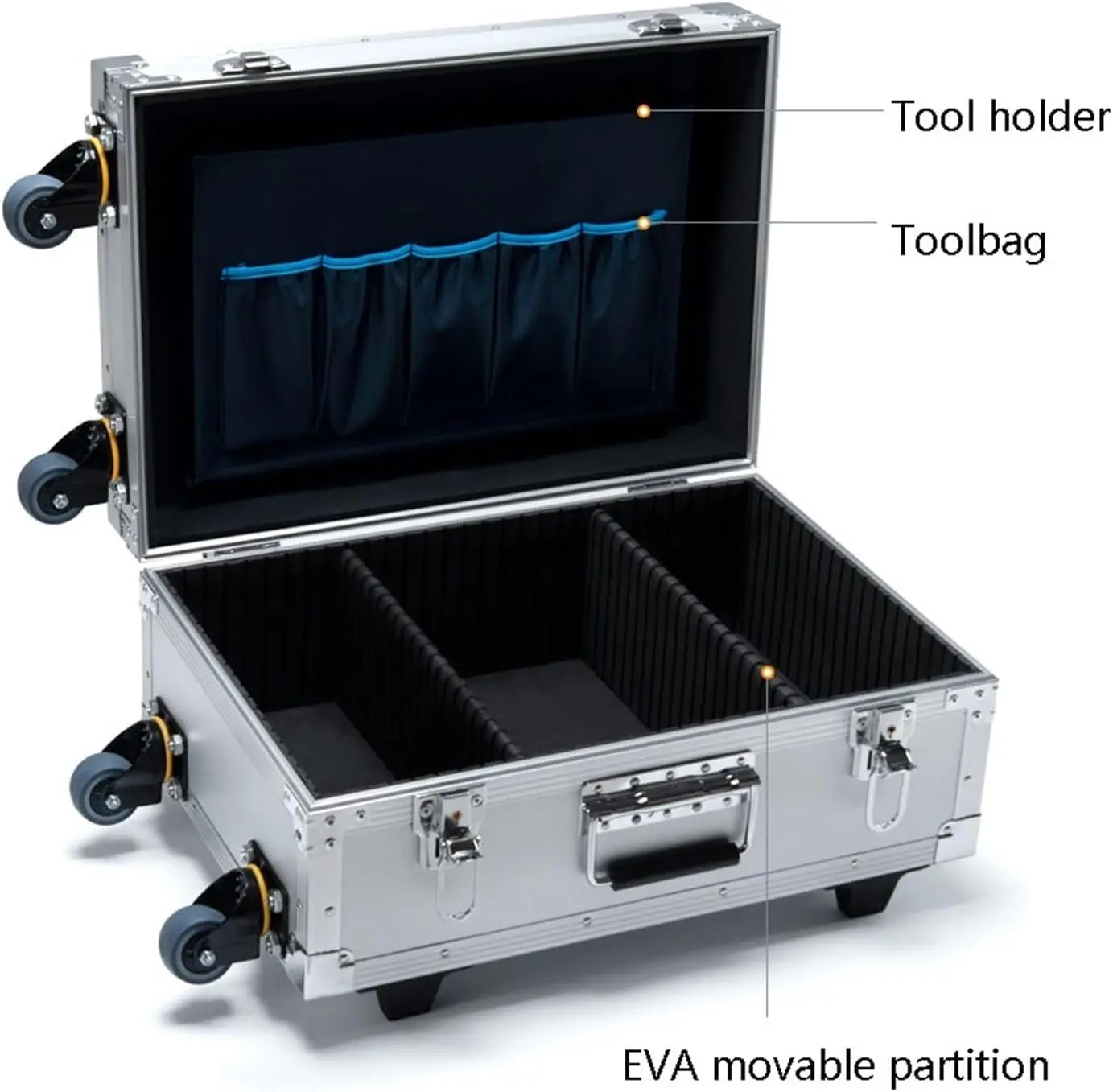 Портативная вертикальная тележка ящик для инструментов алюминиевый жесткий с