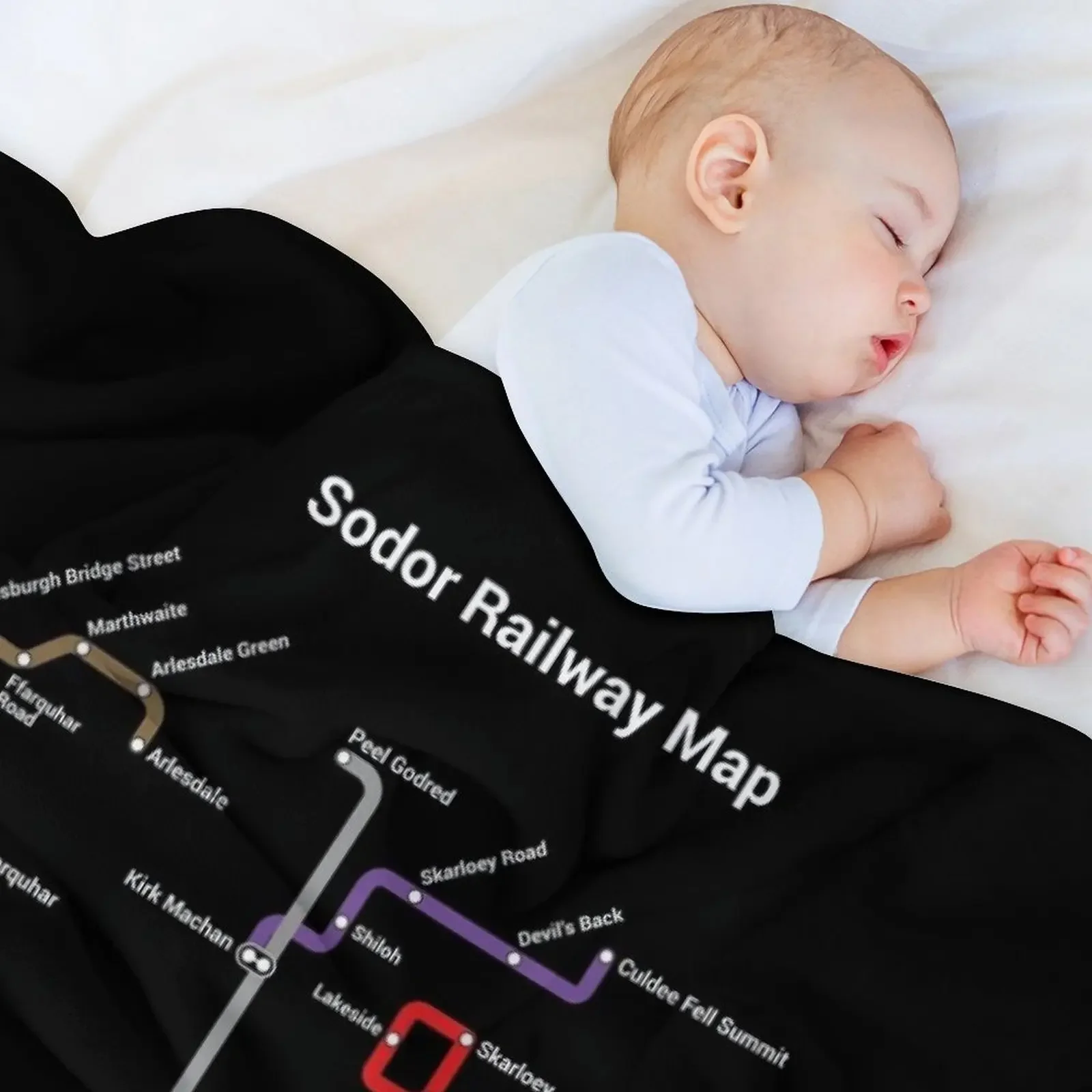 Sodor железная дорога-ТК стиль темный плед одеяло декоративный диван мягкие