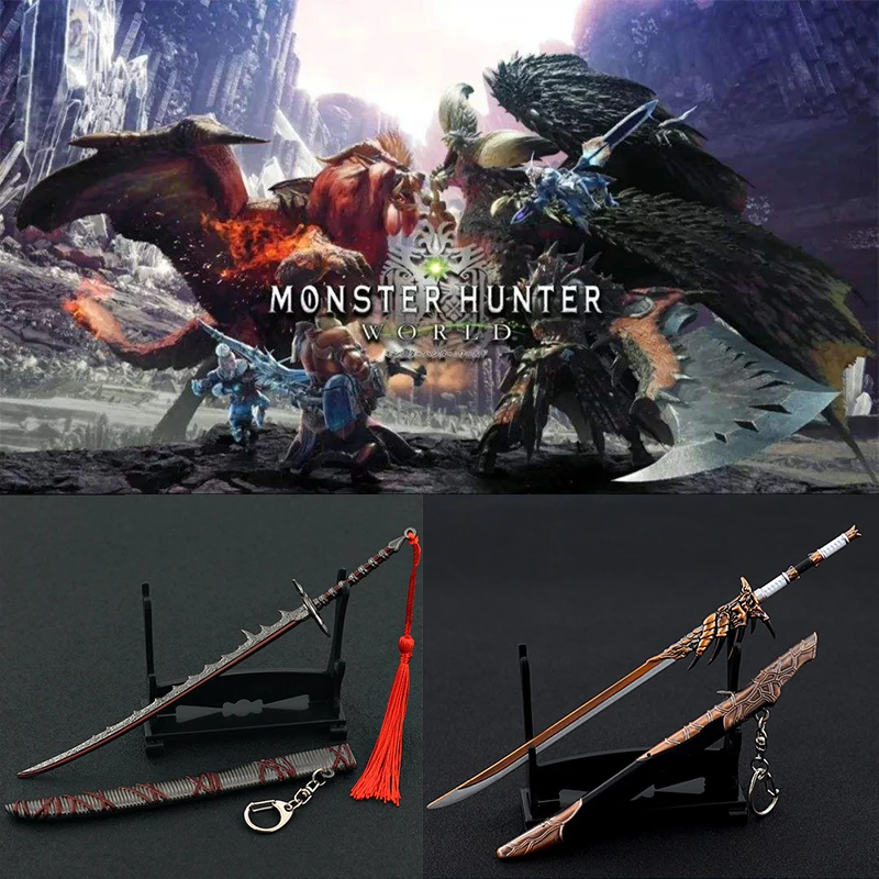 

22cm Metal Monster Hunter Rathalos Sword Game Peripheral Weapon Toy For Boy Aldult Desktop Decoration Ornament Craft Collection