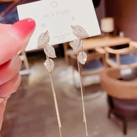 new long niche design light luxury leaves advanced earrings for women korean fashion earring daily birthday party jewelry gifts
