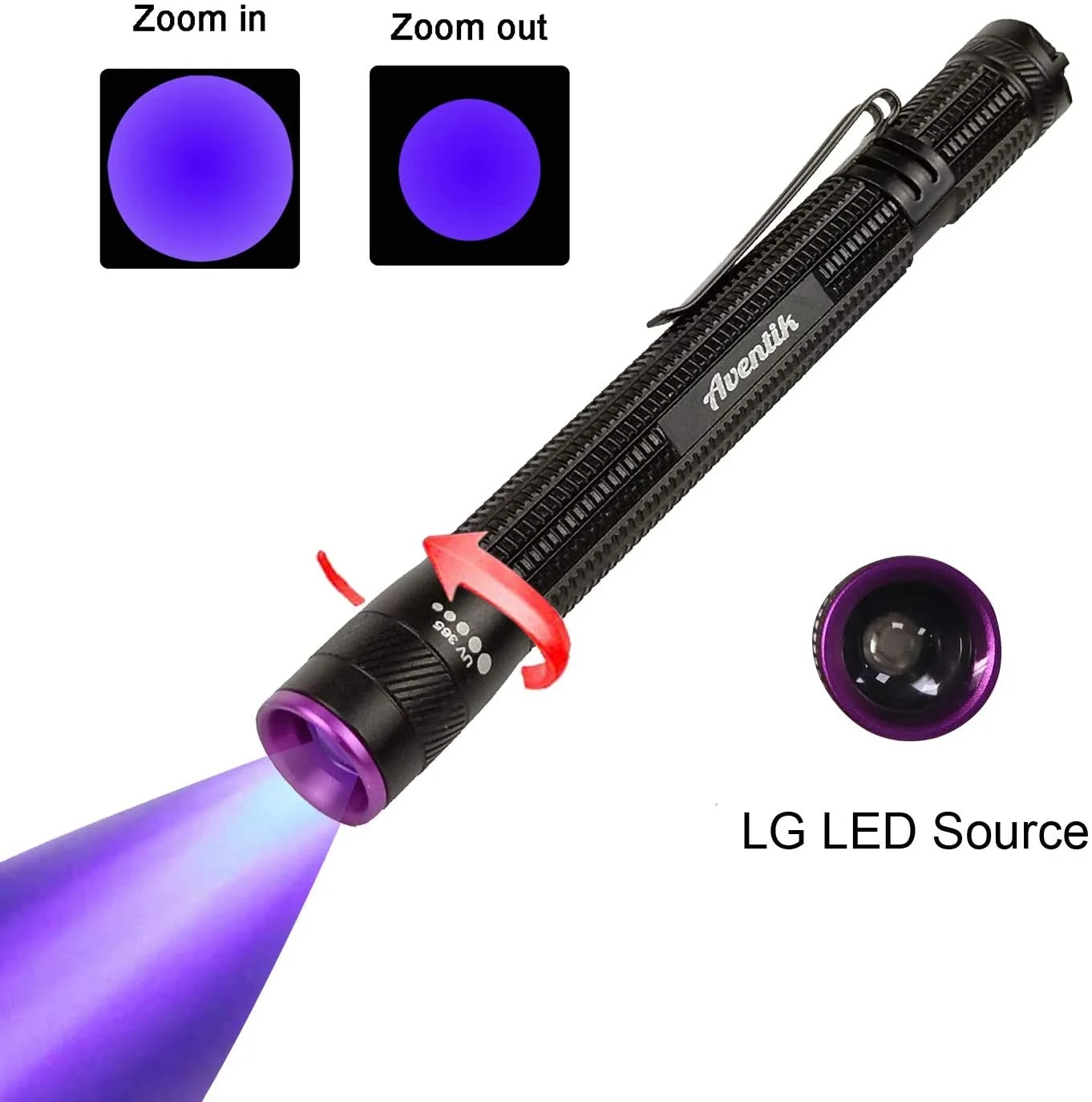 

Aventik Эдисон дизайн УФ мощности 365 & 395 нм Масштабируемая ручка свет для профессионального флуоресцентного обнаружения диагностики водонепроницаемый L