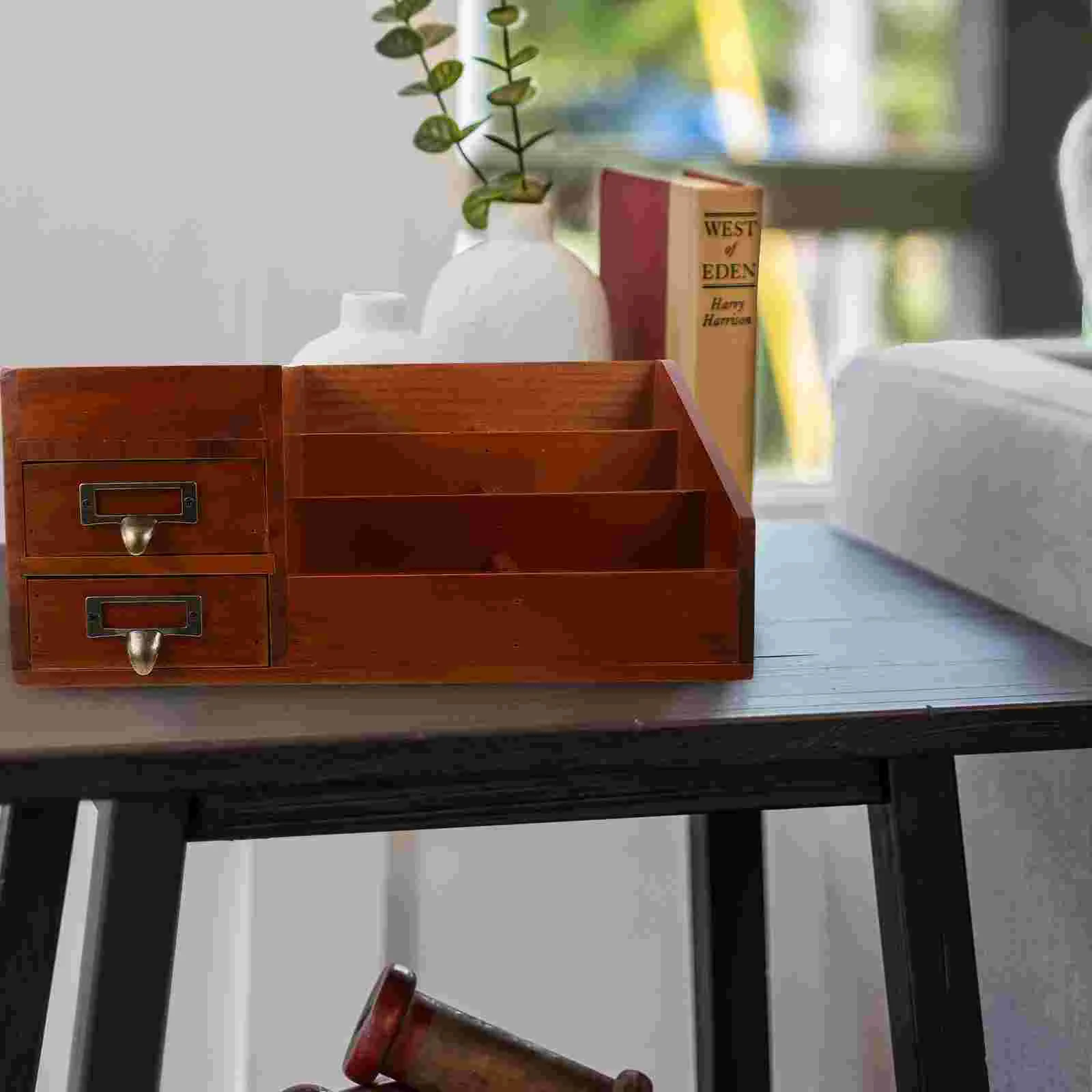 

Storage Shelves Wood Desktop Organizer Dresser Makeup Wooden Decor Aesthetic Office