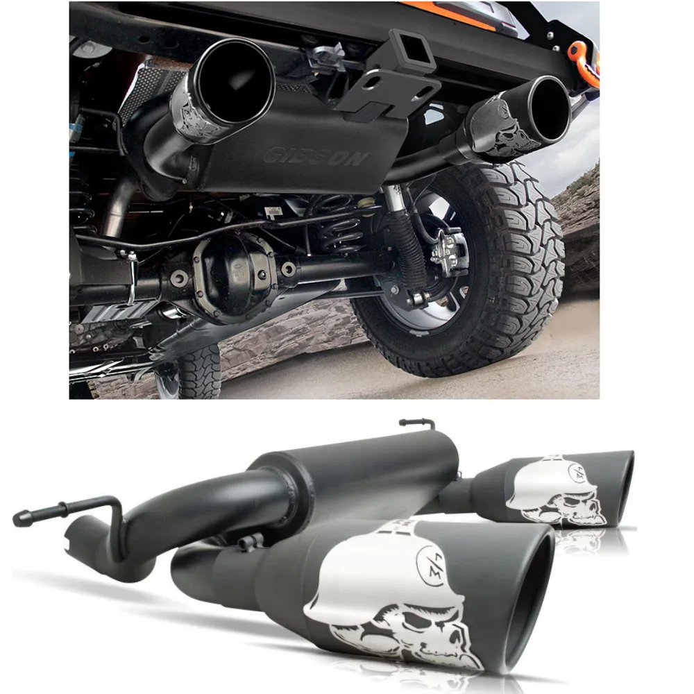 

1 set Black steel Dual Split Exhaust 07-17 for J eep Wrangler JK