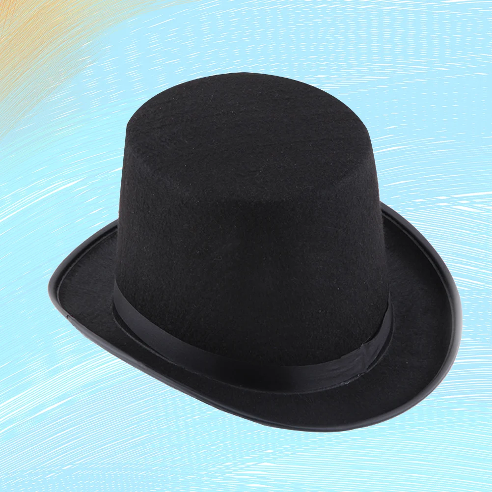 

Hatblack Costume Magician Hatsmen Gentleman Felttallkids Wizard Snowman Mini Cap Jazz High Head Cover Hatter Mad Props