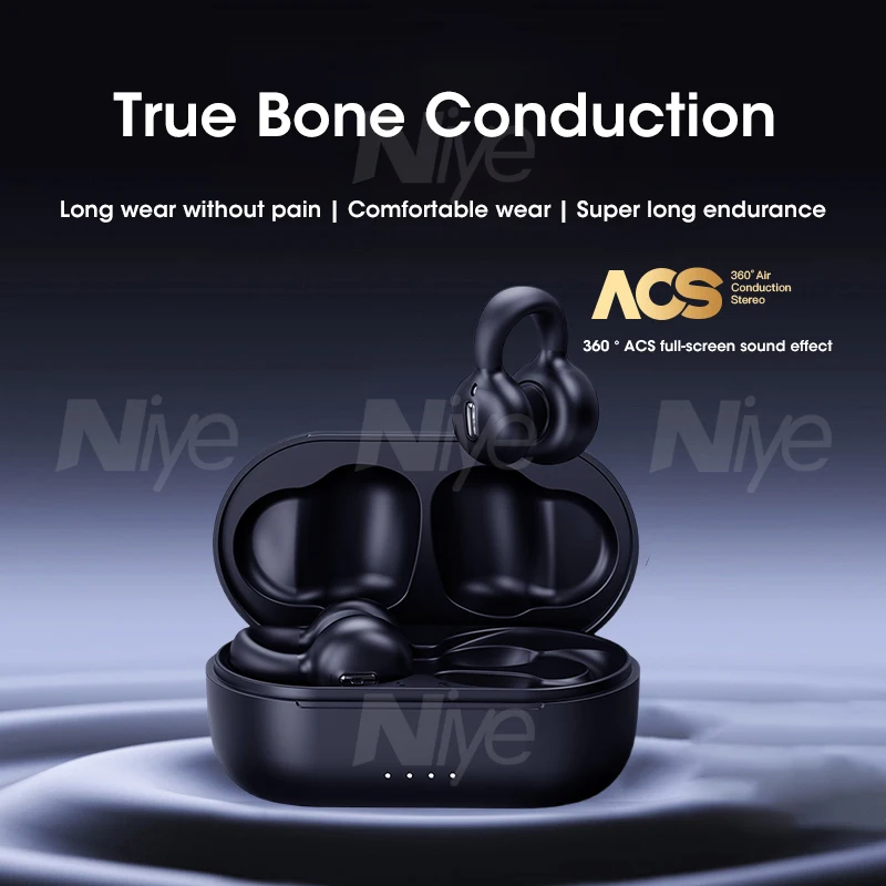 

2023 Same As Ambie Sound Earcuffs Open Ear Headset Wireless Bluetooth 5.3 Earphones Bone Conduction Clip Ear TWS Sport Earbuds