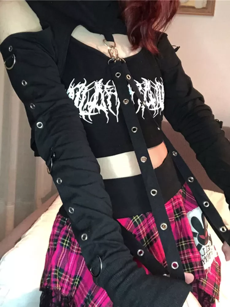 Женский свитшот с капюшоном AltGoth винтажный пуловер в готическом стиле длинным