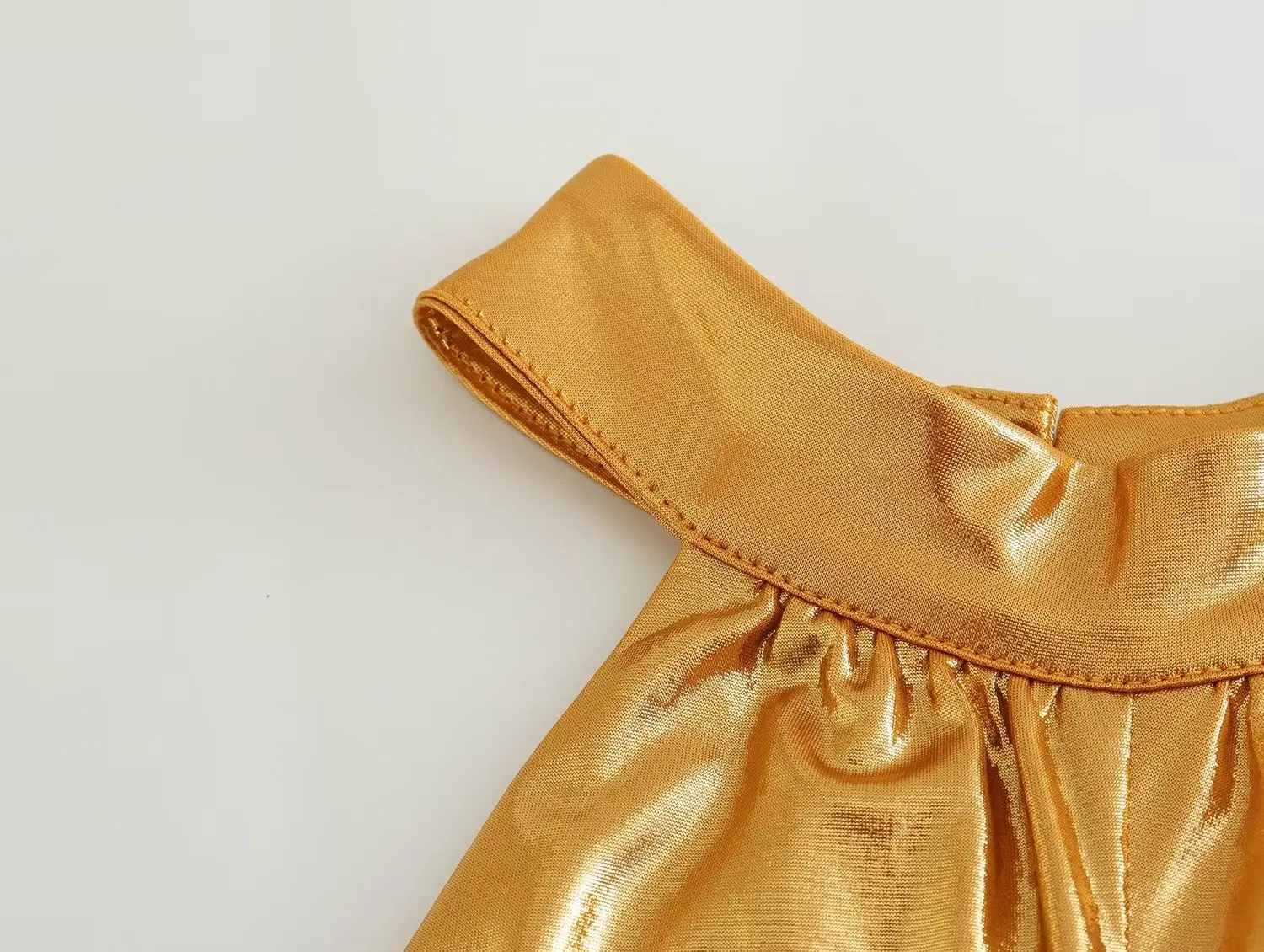 Женское позолоченное плиссированное платье-трапеция без рукавов с подвесным