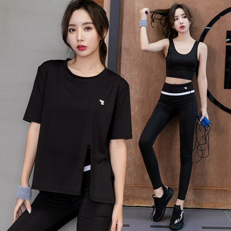 

Women Yoga sets Clothing Four Pieces Quick-drying Workout Clothes Trouser Bra set Female Sports Gym Suit Quick-drying Outfits