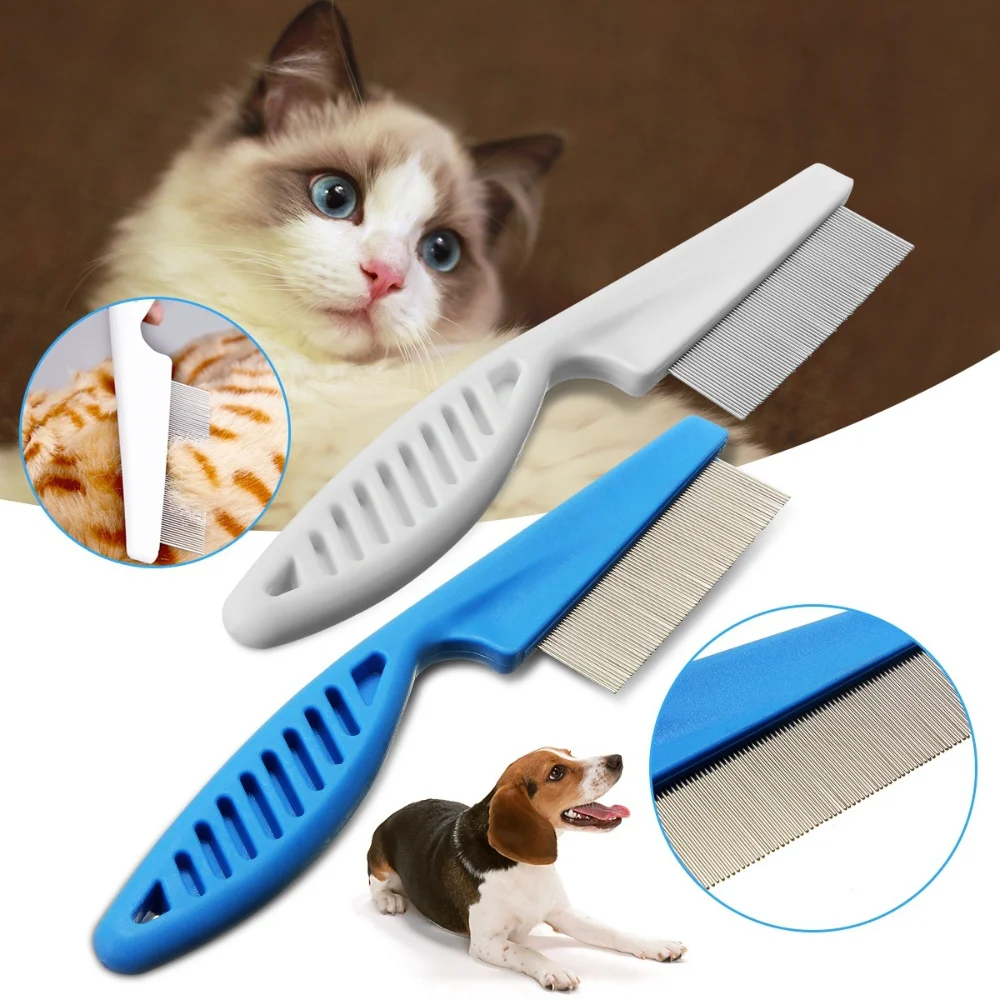 

Pet Hair Grooming Comb Flea Shedding Brush Puppy Dog Stainless Pin