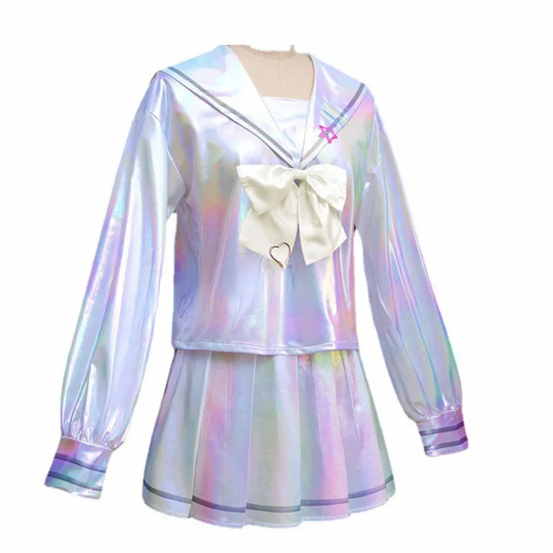 Игра Needy Girl Overdose Косплей Костюм Парик Обувь Аниме JK Униформа Кожаная Юбка