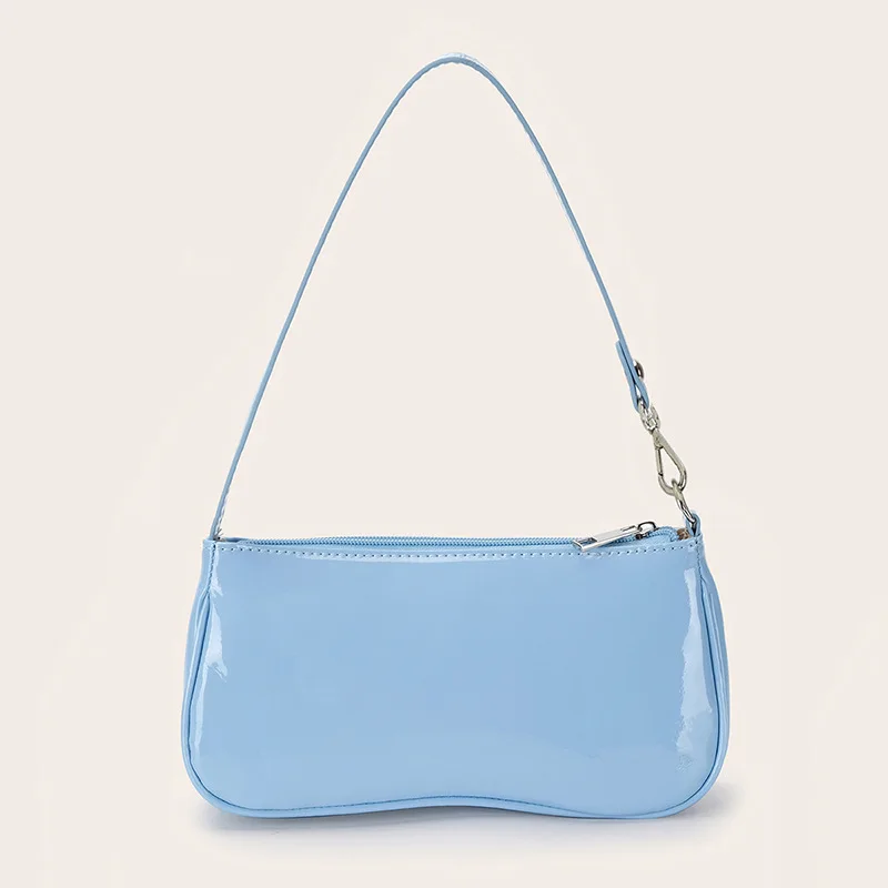

New Top-handle Clutches Purse Women's Fashion Handbag Female Small Subaxillary Bags Solid Color PU Leather Underarm Shoulder Bag