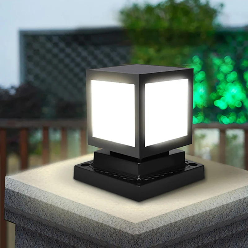 

Solar Post Lamp Outdoor Waterproof Column Head Light For Garden Wall Lamp,Post Deck Cap Fence Landscape Lamp-ABUX