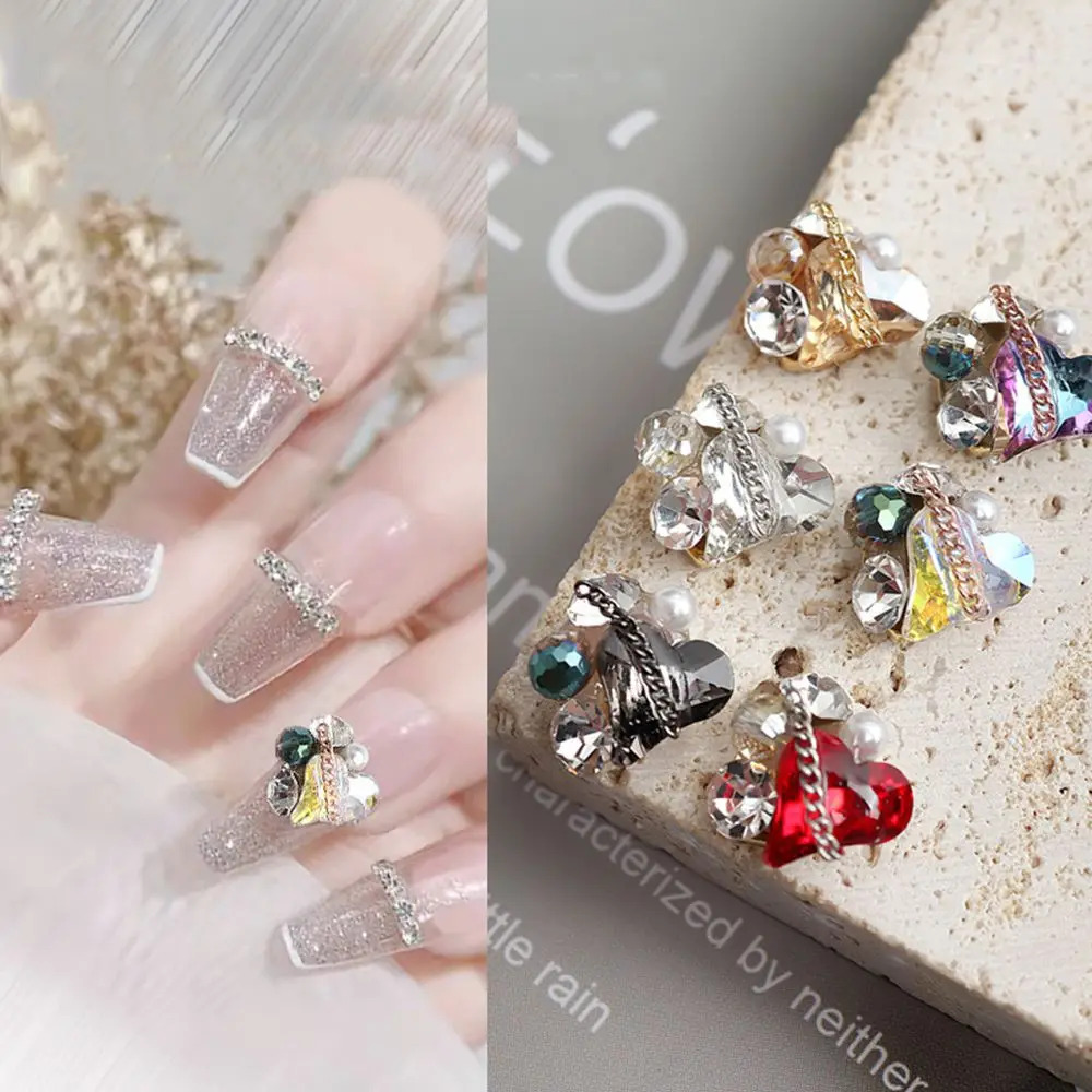 

Ornament Stacking Wedding Jewelry Making Manicure Accessories Nail Art Decoration Heart Nail Charms 3D Rhinestone