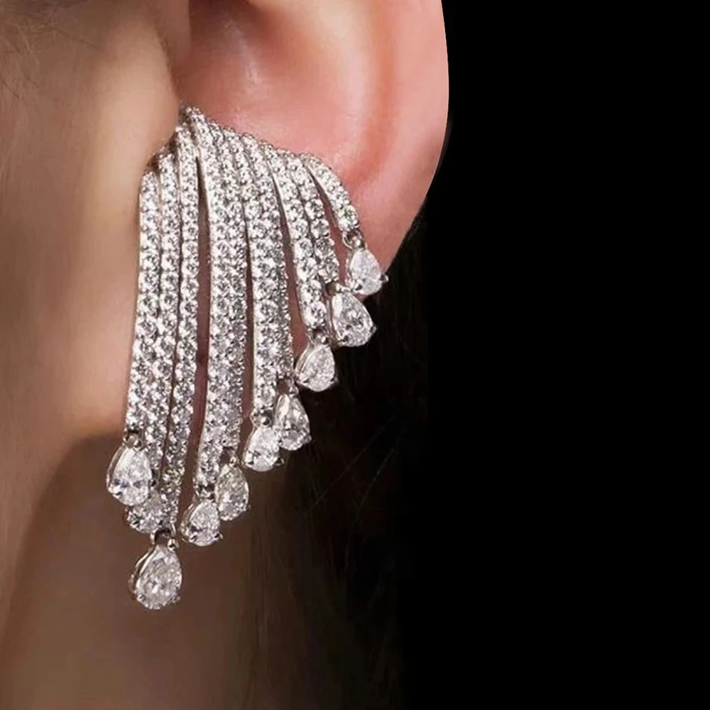 

Missvikki Fashion Flower Blossom Trendy Stud Earrings For Women Cubic Zirconia Crystal CZ Statement Stud Earring Brincos Bijoux