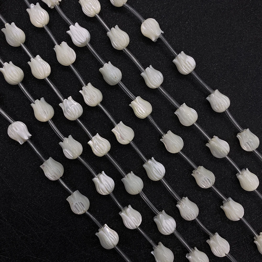 

Natural White Butterfly Shell Magnolia Beads 8*9mm Carved Rose Shell Pendant Jewelry DIY Bracelet Earrings Necklace Accessories