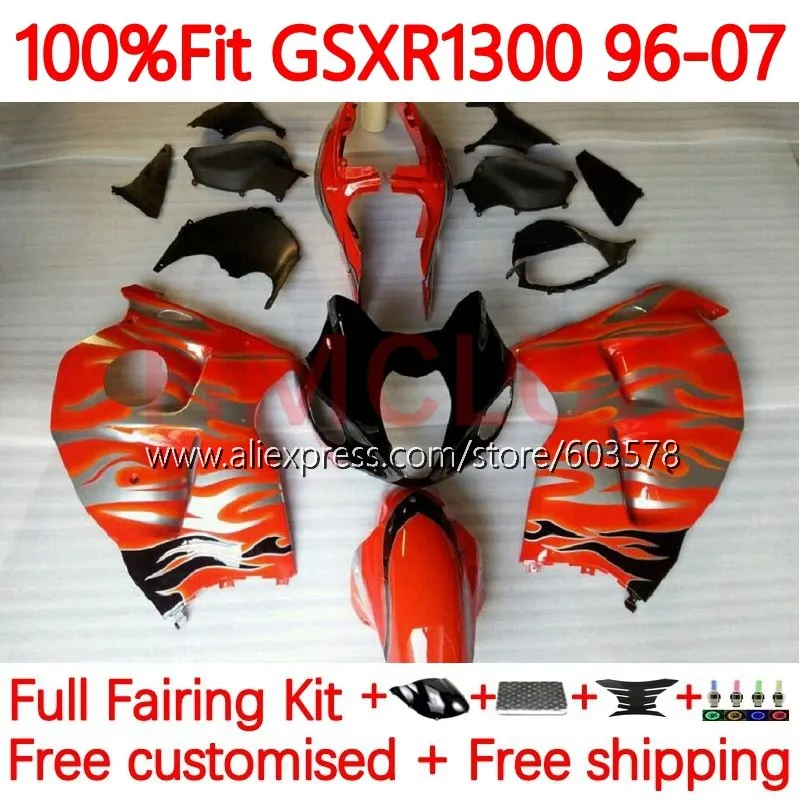 

Injection For SUZUKI Hayabusa GSXR1300 orange blk GSXR 1300 CC 1996 1997 1998 1999 2000 2001 02 03 04 05 06 07 Fairing 105No.89