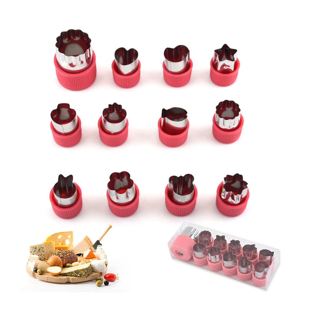 

12 шт звездочки в форме сердца резак для овощей с пластиковой ручкой Портативные Инструменты для приготовления пищи из нержавеющей стали дл...