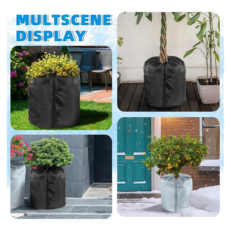 2Pack Plant Pot Covers For Winter Freeze Protection 18" X 20" Frost Cover Outdoor Plant& Shrubs Black