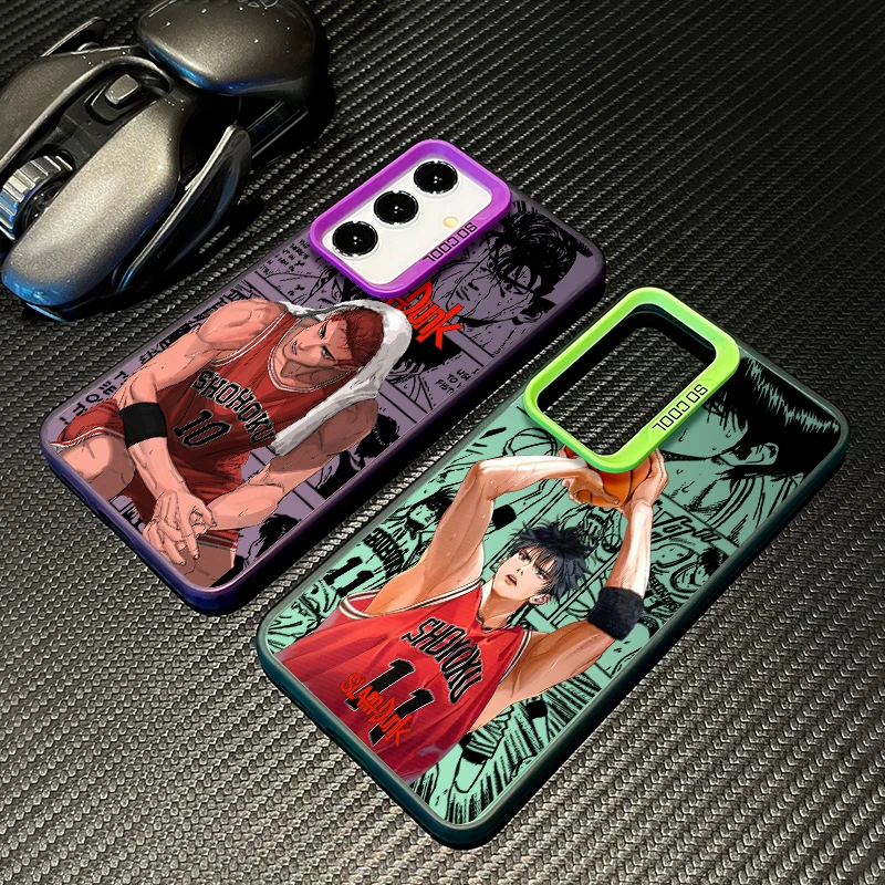 S-Slam D-Dunk Anime Cool For Samsung Galaxy S25 S24 S23 S22 S21 S20 Ultra Plus FE 5G Colorful Silver Phone Case TPU Cover
