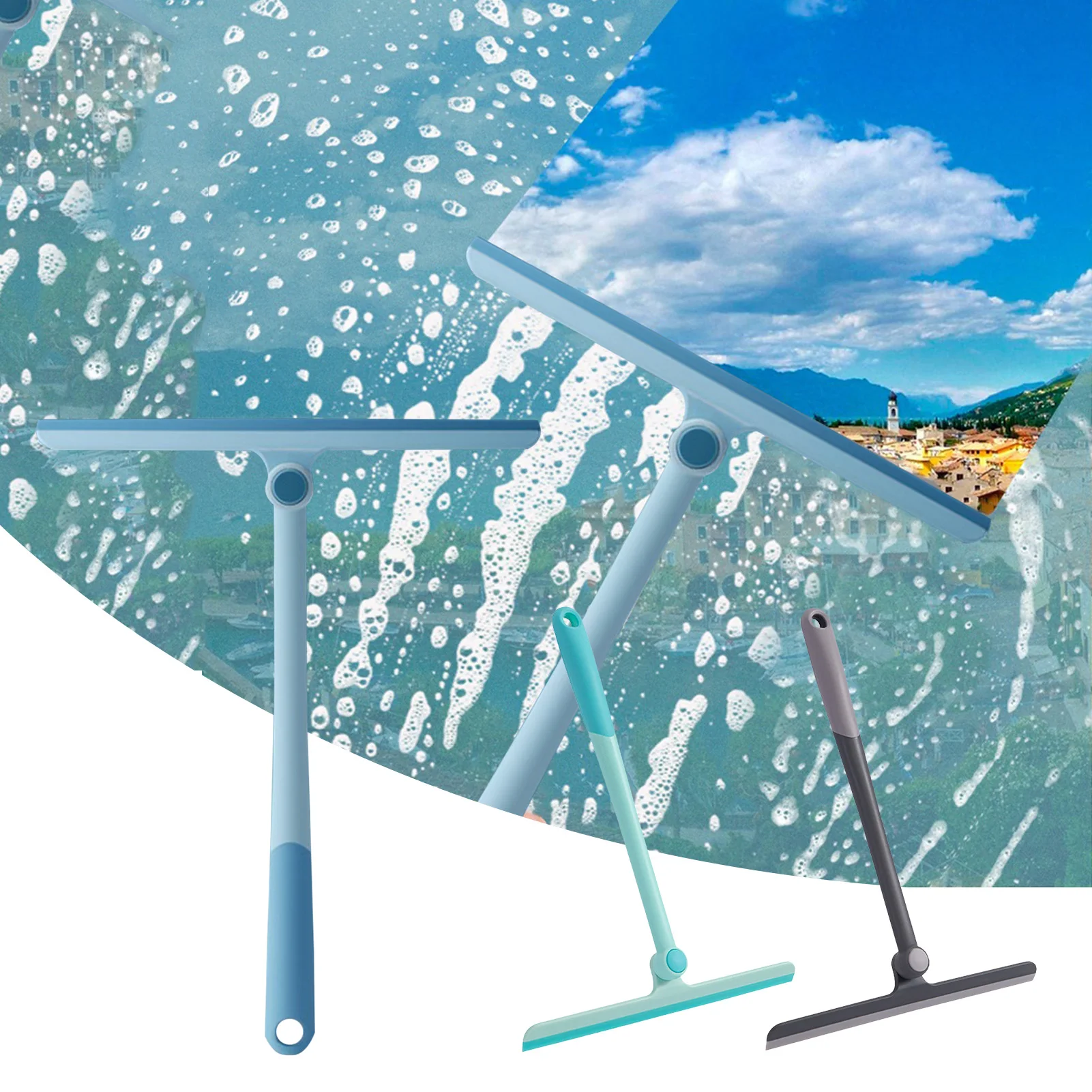 

Щетка для мытья лобового стекла автомобиля, скребок для душа, вращающийся стеклоочиститель для пола, кухни, ванной, аксессуары, инструменты ...