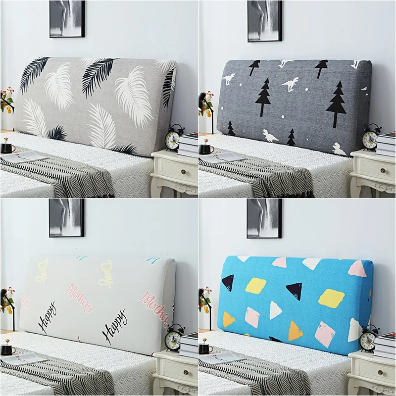 

Elastic Floral Prints Bedhead Covers All-Inclusive Geometric Bed Headboard Cover Bed Back Headboard Dust Proctector Trees Leaves
