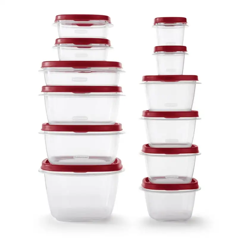 

24 Piece Food Storage Containers Variety Set, Red
