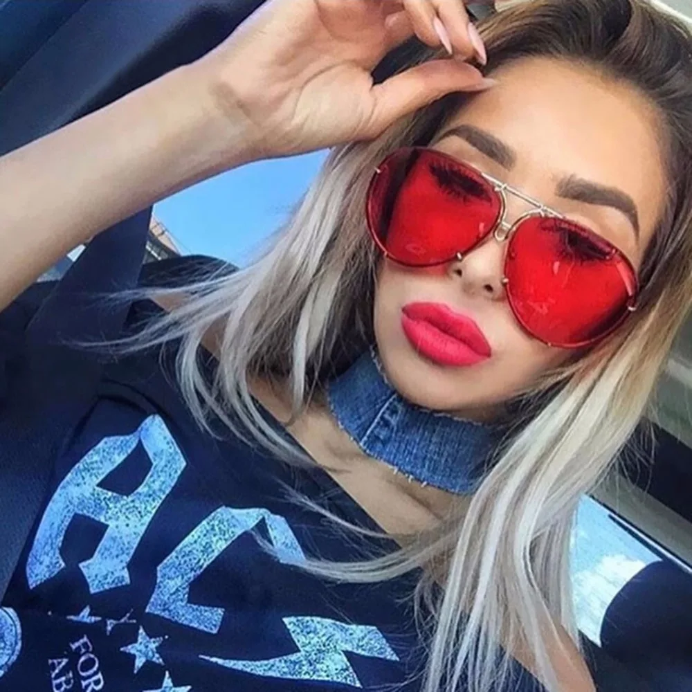 

Oversized Unique Wrap Sunglasses Women Gold Metal Legs Vintage Eyeglasses Female UV400 Gradient Sun Glasses Eyewear
