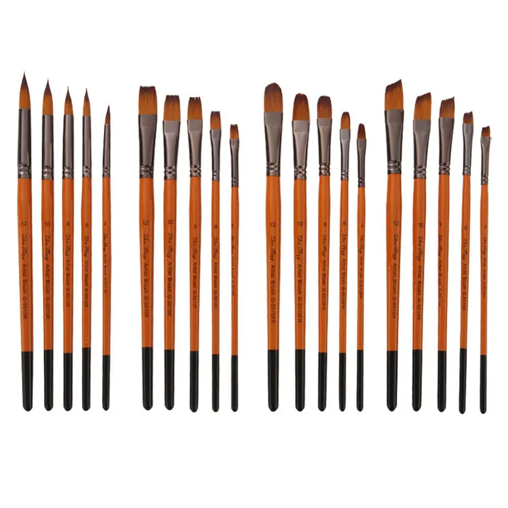 

New Painters Acrylic Beginners Nylon Hair Watercolor Artist Paint Brush