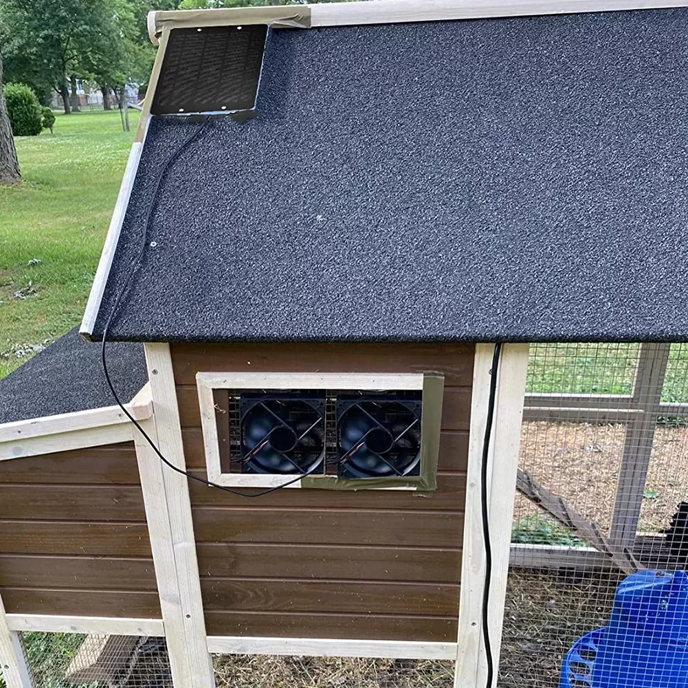 

NEW2023 Portable 10W 12V Dual Solar Exhaust Fan Air Extractor for Outdoor House Greenhouse Waterproof Solar Panel Powered Ventil