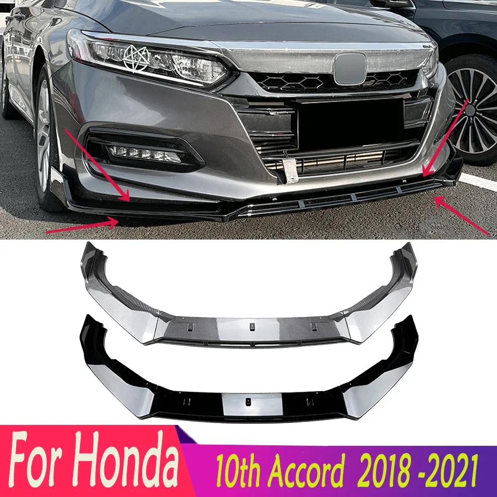 

Для Honda 2018-2021 10-го аккорда ABS сплиттер для переднего бампера губ Диффузор бампер утюжок тюнинг губ Наборы для тела