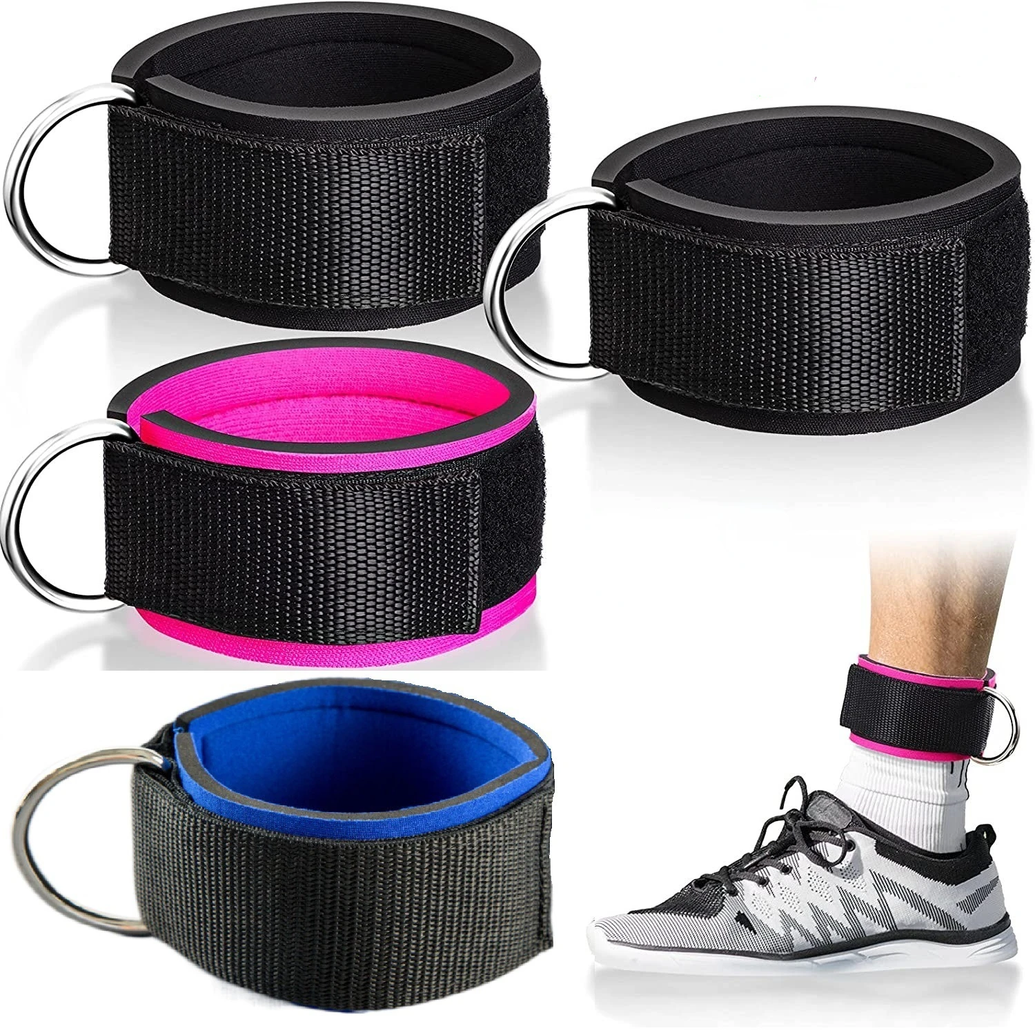 

Ankle Straps for Cable Machines Padded Ankle Cuffs for Leg Exercise WorkoutsFully Adjustable and Breathable Ankle