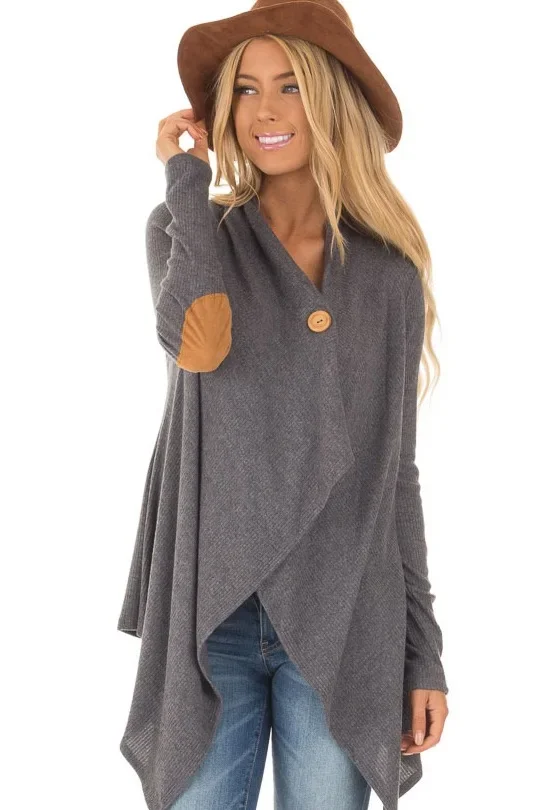 

Causal Loose Cardigan Sweater Tops New in Vintage Gilet Women Femme Mujer Irregualar Knitwears Spring Autumn Grey Y2k Outerwears