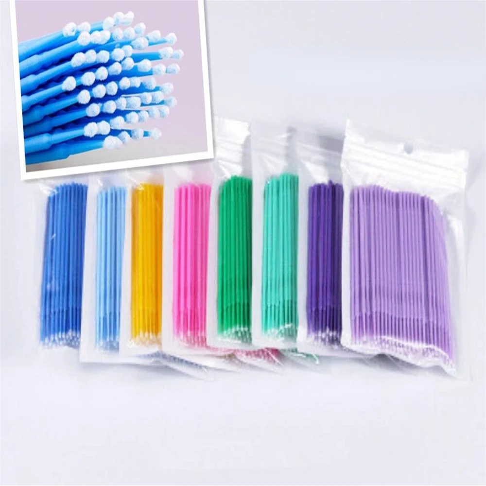 

100Pcs/bag Disposable MicroBrush Eyelashes Extension Individual Lash Removing Swab Micro Brush For Eyelash Extension Tools