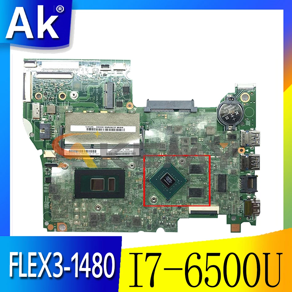 

Akemy 448.06701.0011 For Lenovo FLEX3-1480 YOGA 500-14ISK Laptop Motherboard CPU I7 6500U GPU GT940M 2G DDR3 100% Test Work