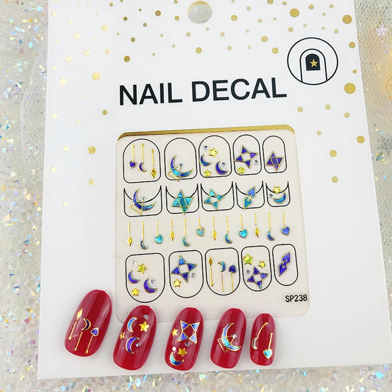 

Nail Art Foil Sticker Decals 3D Sequins Holographic Glitter Bronzing Rhinestones Flake Sequin Mirror Glitter Effect Decorations